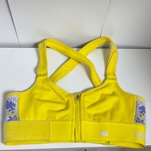 She Fit Adjustable Yellow Floral Sports Bra